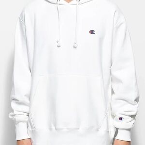 Champion Reverse Weave Fleece Hoodie White Medium M Pullover Sweatshirt